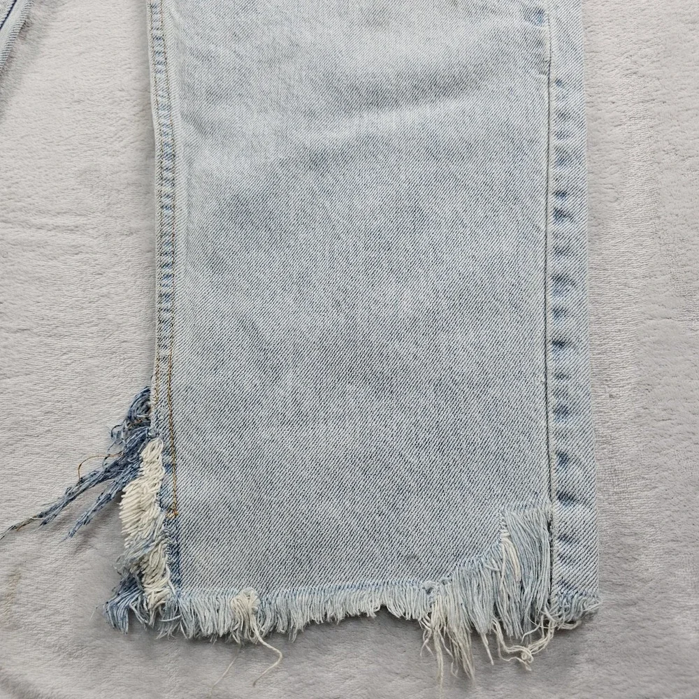 Vtg Levi's 560 Orange Tab Jeans 34x29 90s USA Loose Tapered Light Wash Raw Hem